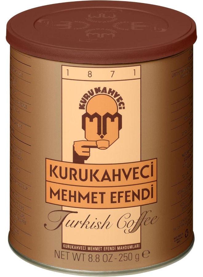 KURUKAHVECI MEHMET EFENDI Mehmet Efendi Turkish Coffee, 250g Can - Image 1