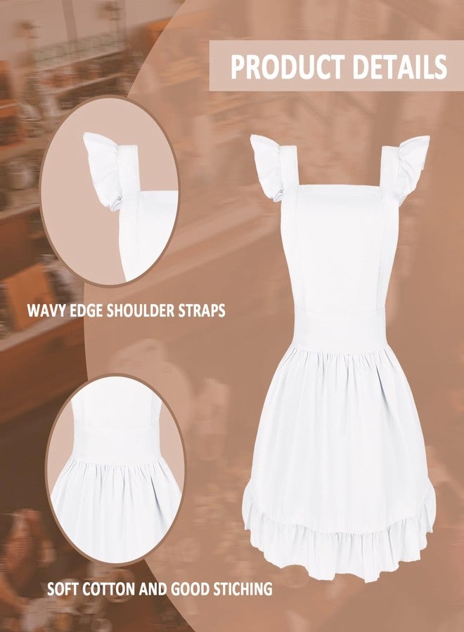 Aspire Retro Ruffle Apron, Adjustable Kitchen Cooking Apron for Girls, Vintage Baking Apron, Toddler's Maid Costume - Image 3
