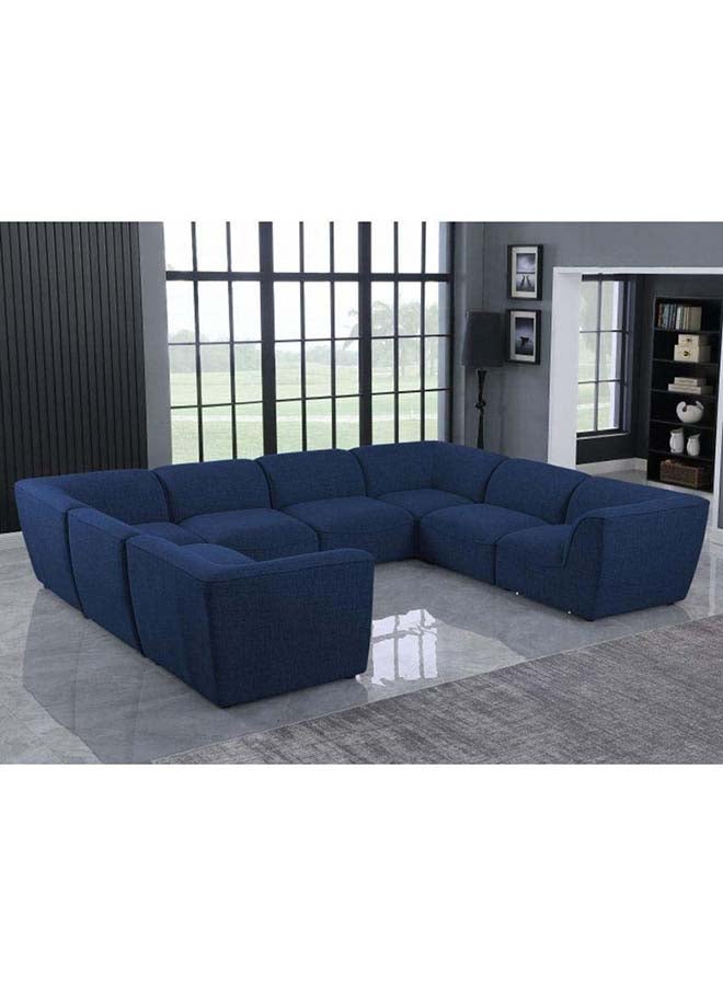 Al Home Linen Blue U-Shaped Sofa By Alhome