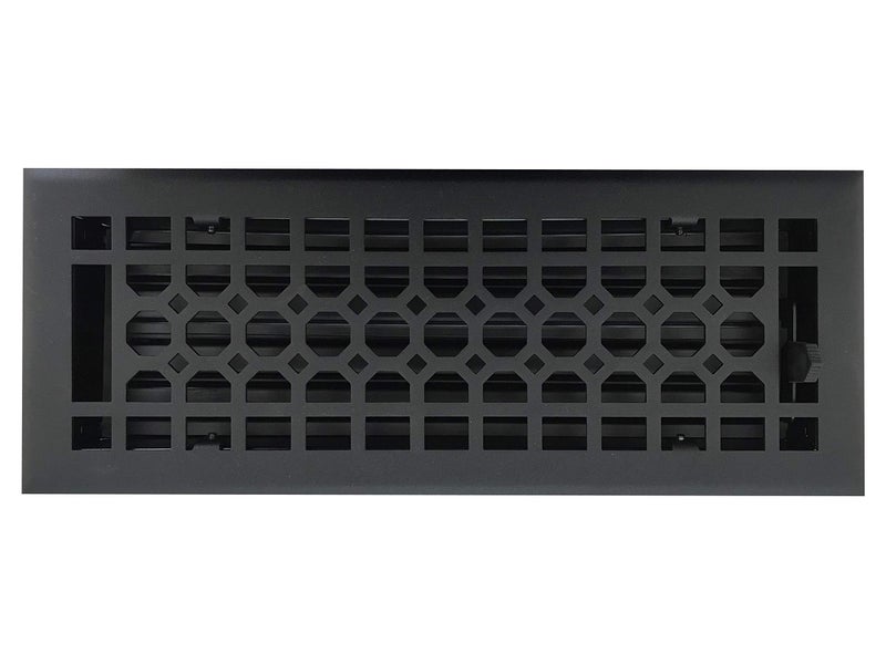 سجل أرضي من شركة إمباير 4x12 بوصة بتصميم خلية نحل بتشطيب أسود مزخرف متين قابل للمشي