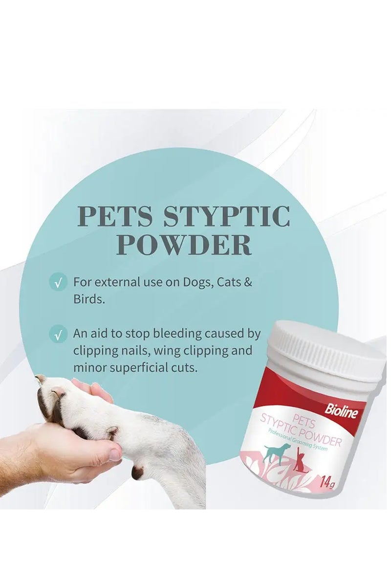بايولاين بودرة بيولاين لوقف نزيف الحيوانات الأليفة – 14 جم | توقف النزيف بسرعة من الأظافر والقصات السطحية | للكلاب والقطط والطيور | ضرورية للعناية والإسعافات الأولية - Image 3