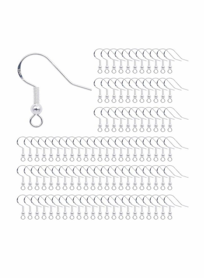 Barakah 100 Pcs Earring Findings Earrings Clasps Hooks Fittings for DIY Crafts, Keys,Jewelry Making (Color : Silver) - Image 1