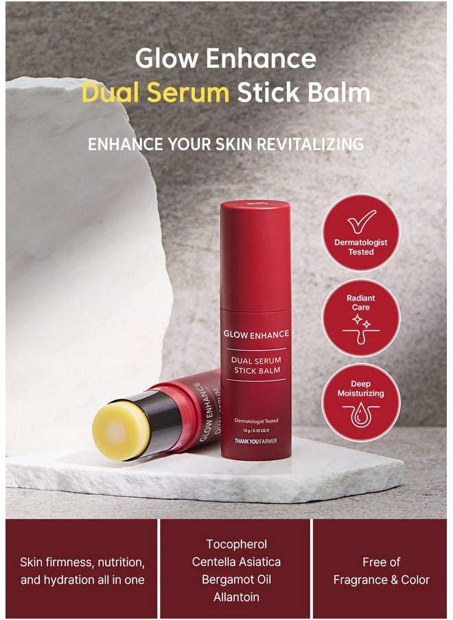 THANKYOU FARMER - Glow Enhance Dual Serum Stick Balm Korean Eye Cream For Face Crows Feet Eye Treatment Fine Lines Lifting 0.35Oz - Image 1