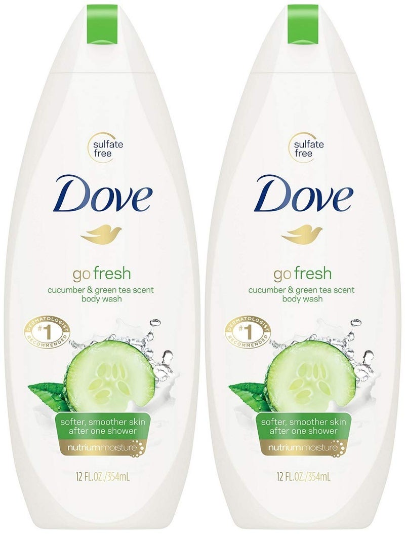 Dove Body Wash 11 Ounce Go Fresh Cucumber & Green Tea, 11 Fl Oz (Pack of 2)