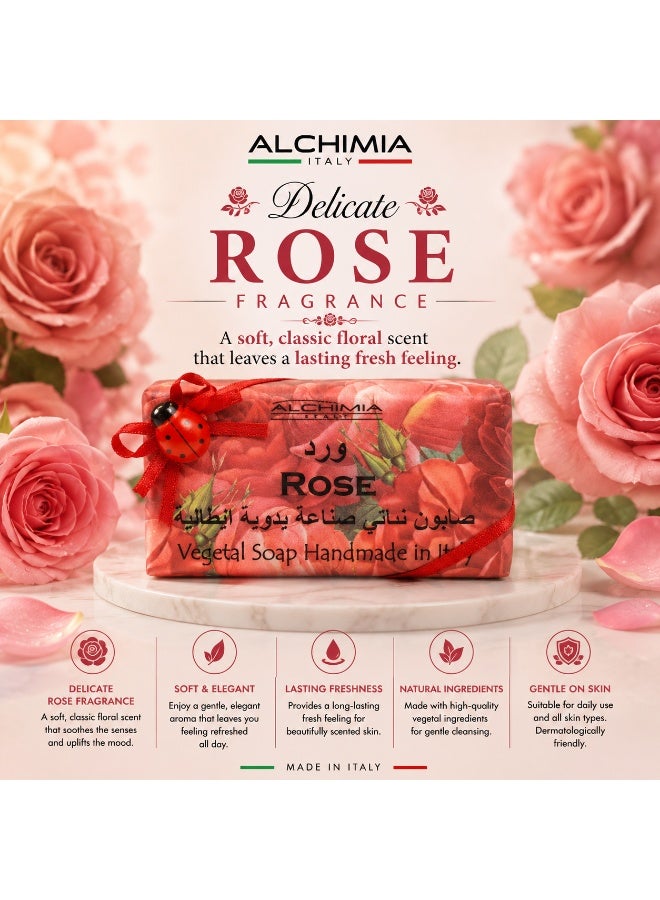 Alchimia Vegetal Soap Rose 200G | Indulge in a touch of elegance |Soft Floral Fragrance | Maintain skin softness and freshness - Image 4