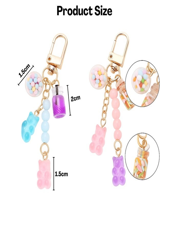 Flavizo 2 Pcs Bear Key Chain for Girls, Cute Keychains Aesthetic Set, Cartoon KeyChain for Bag, Stylish Key Chains for Women, Durable Key Chain for Home and Travel - Image 2