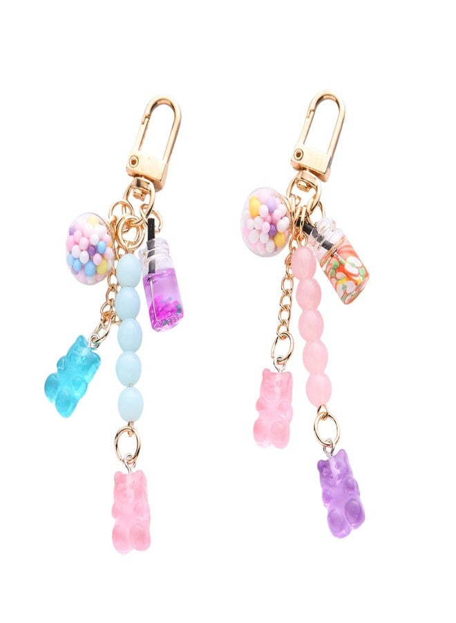 Flavizo 2 Pcs Bear Key Chain for Girls, Cute Keychains Aesthetic Set, Cartoon KeyChain for Bag, Stylish Key Chains for Women, Durable Key Chain for Home and Travel - Image 1