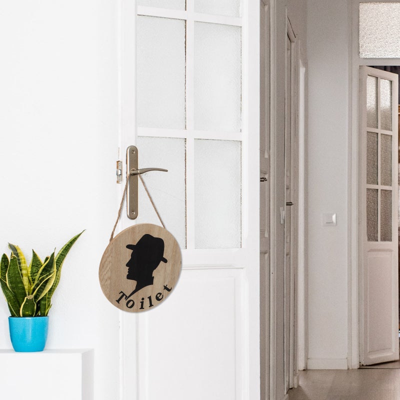 4 pcs Toilet Signs Toilet Door Signs Toilet Hanging Plaques - Image 4