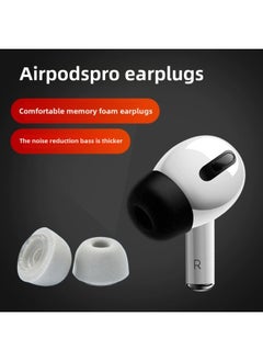 Customized AirPods Pro Earphone Cover 3Rd Generation For Apple Bluetooth Headset Memory Foam Earmuffs Anti-Slip Silicone Ear Caps-Color:White (large Size)
