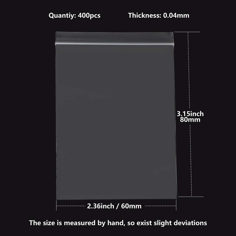RKZCT 400Pcs Small Zip Bags, 2 x 3 Inches Resealable Self Sealing Zipper Clear Plastic Bags for Jewelry, Cookie, Candy, Birthday Party Self Sealing Plastic Bags - Image 3