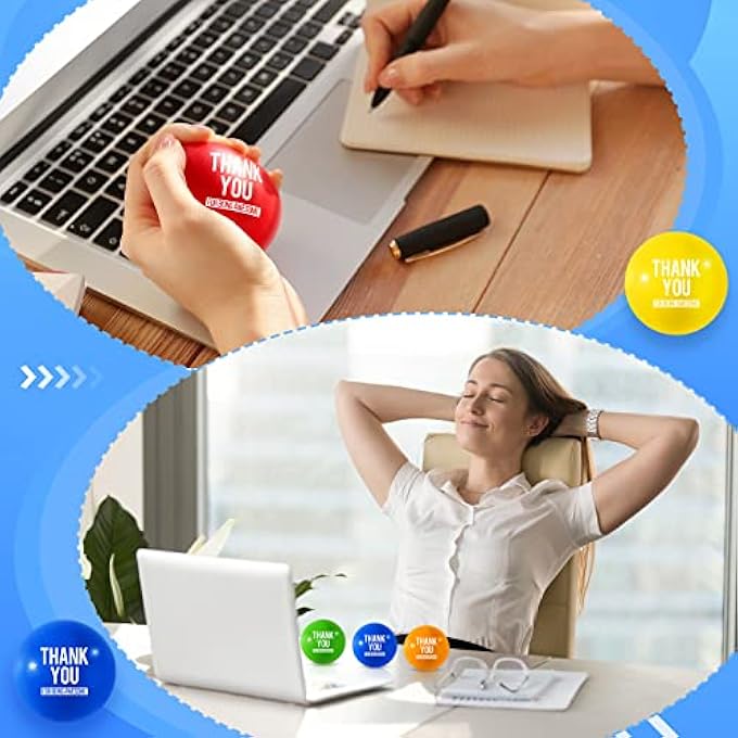 Leitee 21 Pcs Inspirational Stress Balls Thank You for Being Awesome Gift Squeeze Balls for Motivational Stress Relief Colorful Stress Ball Small Anxiety Balls for Adults Employee Coworker Teacher (Round) - Image 5