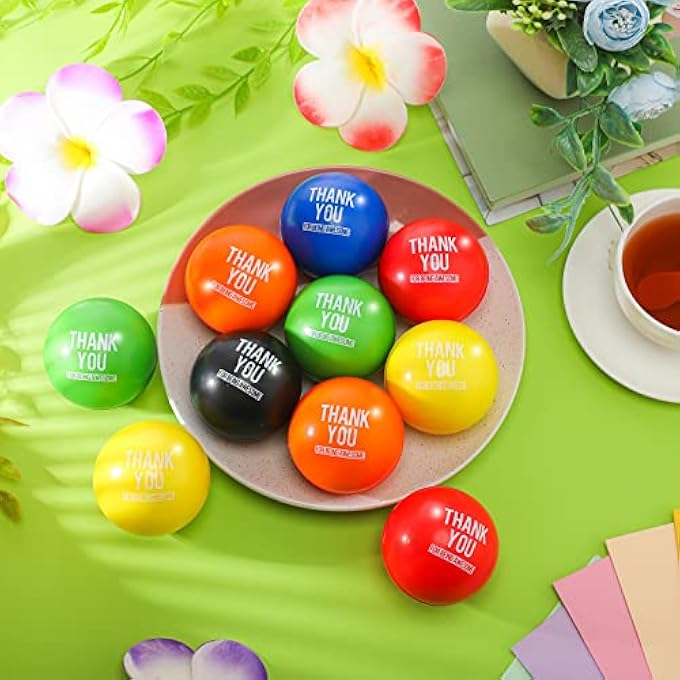 Leitee 21 Pcs Inspirational Stress Balls Thank You for Being Awesome Gift Squeeze Balls for Motivational Stress Relief Colorful Stress Ball Small Anxiety Balls for Adults Employee Coworker Teacher (Round) - Image 4