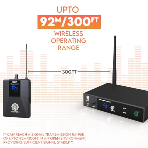 DIGIMORE UHF Wireless in-Ear Monitor System | 300 Ft Range | Rack Mounts | Professional IEM with No Noise & Crisp Monitoring | for Studio, Guitar, Band Rehearsal, Live Performance (D-800) - Image 4