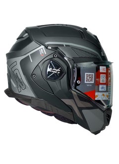 FF901 ADVANT X METRYK MATT TITANIUM MODULAR HELMET | FLIP UP OPEN-FULL FACE BLUETOOTH MOTORCYCLE HELMET - 609278