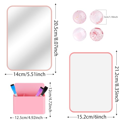 HAUTOCO Locker Accessories Kit, Back to School Essentials 10 Pieces Locker Organizer Supplies for School Work, Includes Whiteboard, Mirror, Magnetic Dry Erase Markers Holder and More, Pink - Image 3