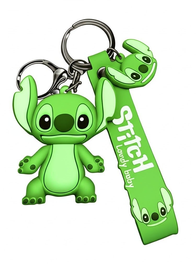 Generic Adorable Stitch Silica Gel Keychain – Soft Cartoon Key Ring for Kids, Girls, Backpacks, Cute & Gifts  - Image 1
