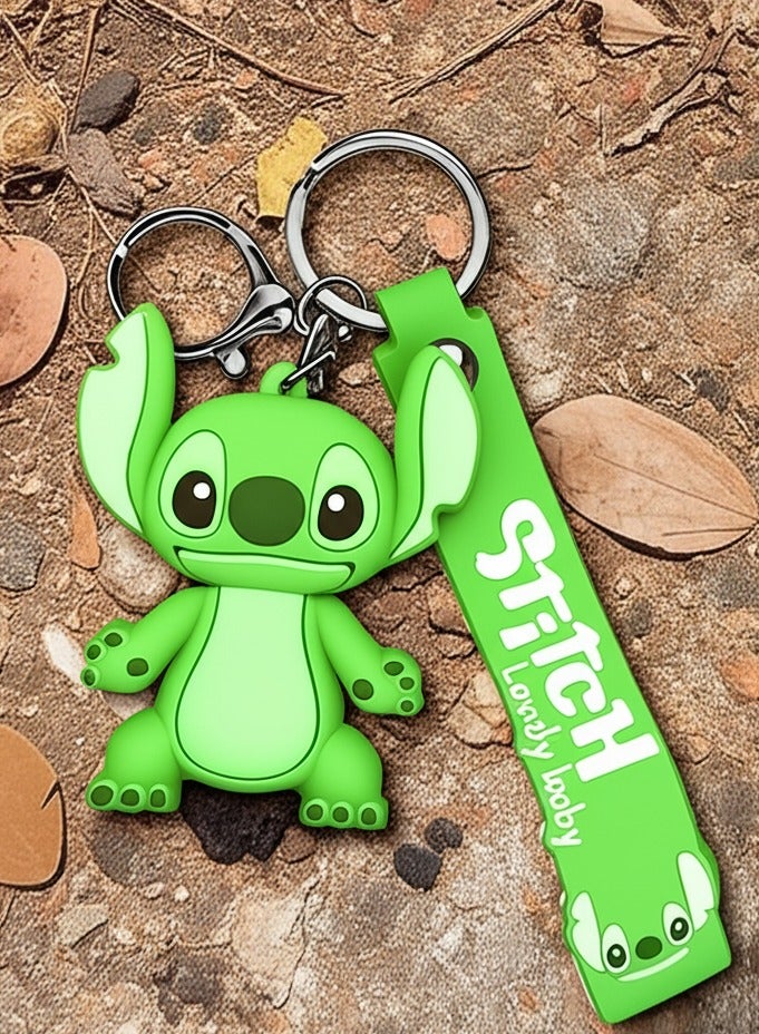 Generic Adorable Stitch Silica Gel Keychain – Soft Cartoon Key Ring for Kids, Girls, Backpacks, Cute & Gifts  - Image 2