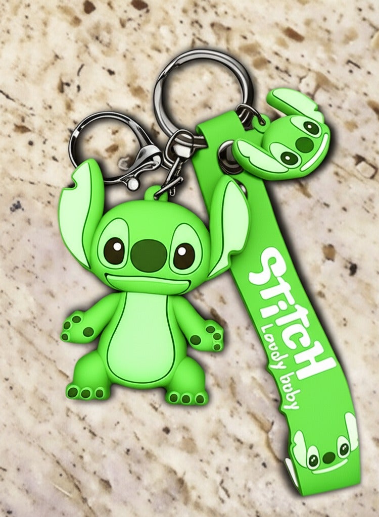 Generic Adorable Stitch Silica Gel Keychain – Soft Cartoon Key Ring for Kids, Girls, Backpacks, Cute & Gifts  - Image 3