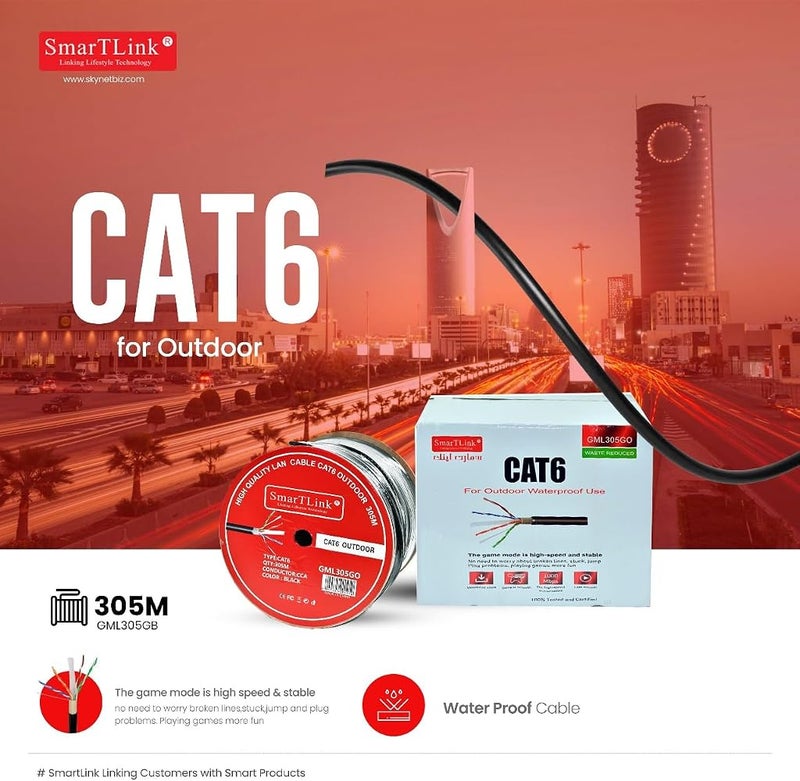 SmarTLink CAT6 CABLE FOR OUTDOOR WATERPROOF USE 305M,100M,70M AND 50M (305M) - Image 3