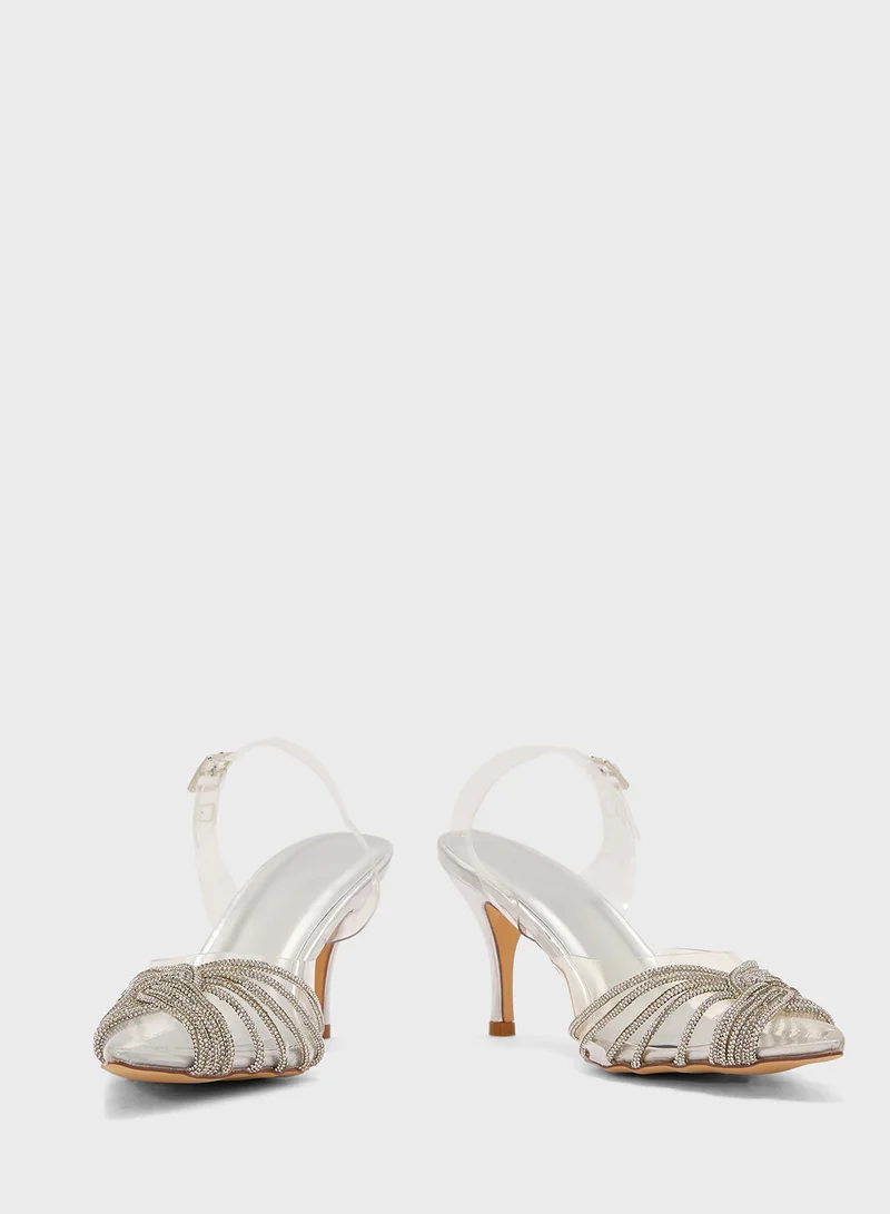 ترافل من نمشي Diamante Embilleshed Pointy Pump