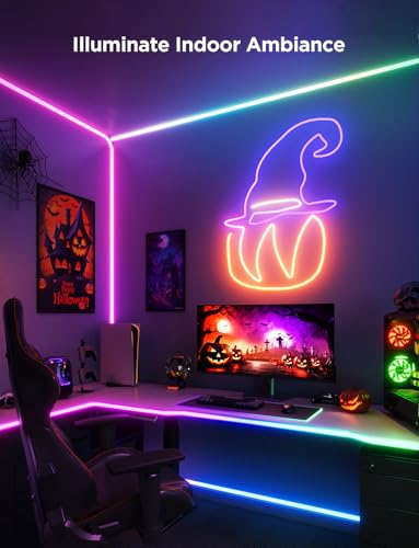 Govee RGBIC Gaming Lights, 10ft Neon Rope Lights Soft Lighting for Gaming Desks, LED Strip Lights Syncing with Razer Chroma, Support Cutting, Smart App Control, Music Sync, Adapter (Only 2.4G Wi-Fi) - Image 2