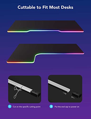 Govee RGBIC Gaming Lights, 10ft Neon Rope Lights Soft Lighting for Gaming Desks, LED Strip Lights Syncing with Razer Chroma, Support Cutting, Smart App Control, Music Sync, Adapter (Only 2.4G Wi-Fi) - Image 5