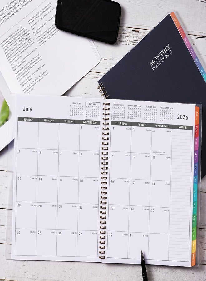 ترسيز مخطط شهري لعام ٢٠٢٦ - مخطط ٢٠٢٦ بعلامات تبويب، من يناير ٢٠٢٦ إلى ديسمبر ٢٠٢٦، مخطط/تقويم شهري كبير ٩ × ١١ بوصة، جيب خلفي، مثالي للمدرسة والمكتب والتخطيط المنزلي - Image 2