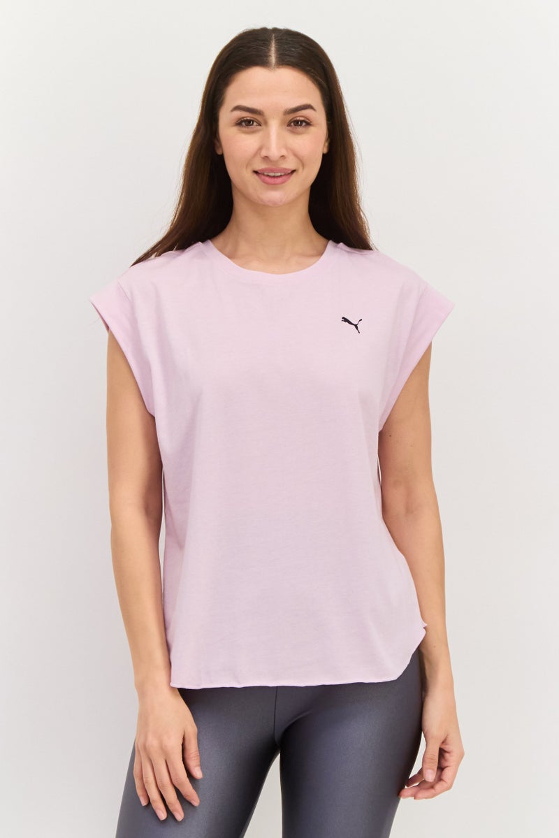 PUMA Women Sportswear Fit Cap Sleeves Training Top, Peach - Image 1