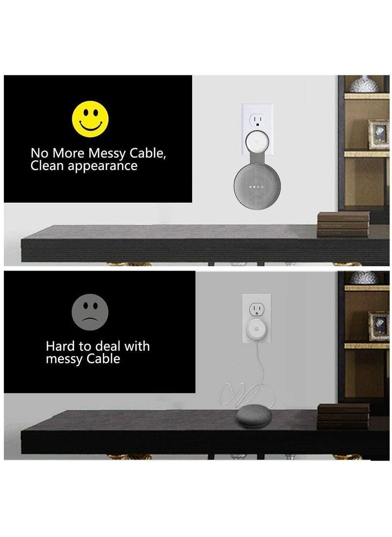 Y&D Google Nest Mini Wall Mount Holder (2nd Gen), Speaker Stand with Cord Management, Outlet Accessories for VSpeaker (Black, 2 Pack)  - Image 5