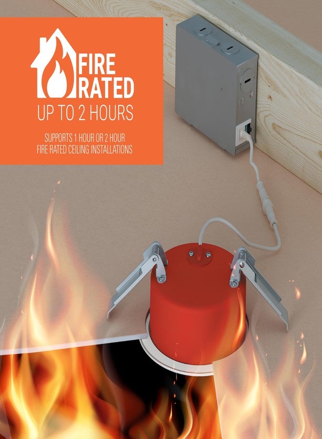 HALO Fire Rated Canless Integrated LED, Recessed Light Trim, Sel 5CCT 900 Lumens, White 4 in. - Image 4