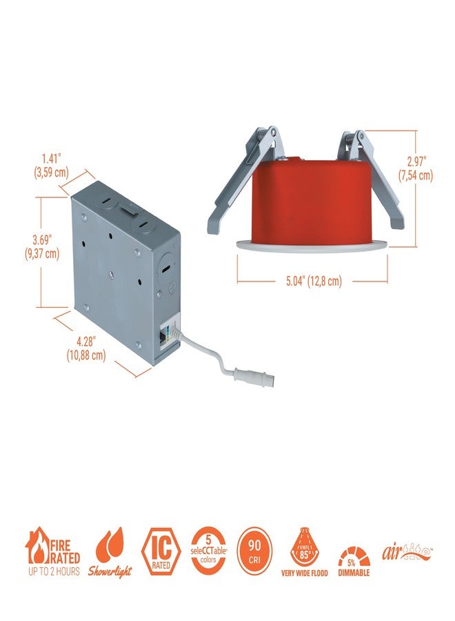 HALO Fire Rated Canless Integrated LED, Recessed Light Trim, Sel 5CCT 900 Lumens, White 4 in. - Image 2