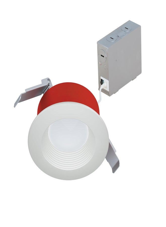 HALO Fire Rated Canless Integrated LED, Recessed Light Trim, Sel 5CCT 900 Lumens, White 4 in. - Image 1