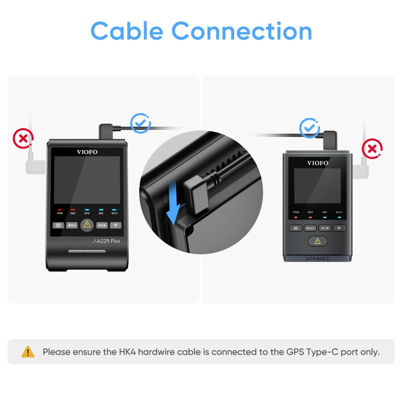 Viofo كابل توصيل VIOFO HK4، كابل USB-C للتوصيل الثابت لسلسلة A329/Série A229/A119Mini2/A139Pro/WM1/T130 كاميرا داش، حماية من الجهد المنخفض لوضع الوقوف (لا يتضمن وصلة الفيوز) - Image 5
