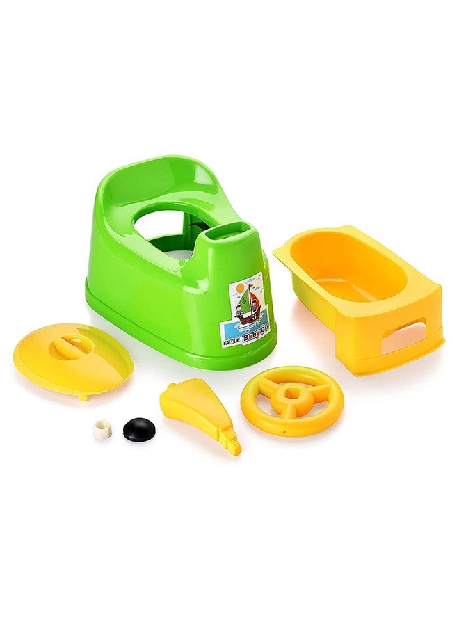 KORBOX Ferrari Style Toilet Trainer Potty Training Seat- Chair for Kids- Infant Potty Toilet Chair with Removable Tray & Closing Lid - Green - Image 3