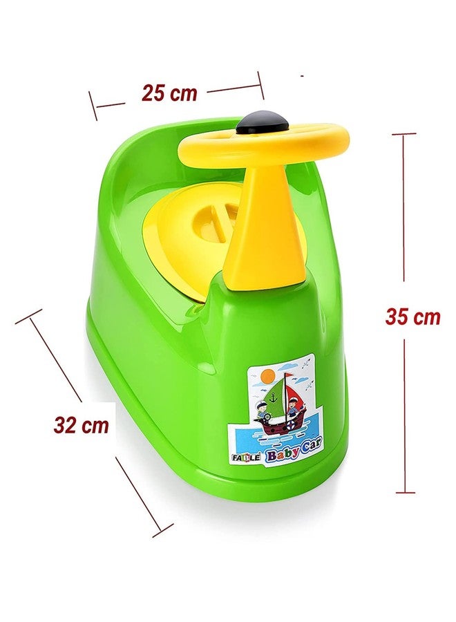 KORBOX Ferrari Style Toilet Trainer Potty Training Seat- Chair for Kids- Infant Potty Toilet Chair with Removable Tray & Closing Lid - Green - Image 2