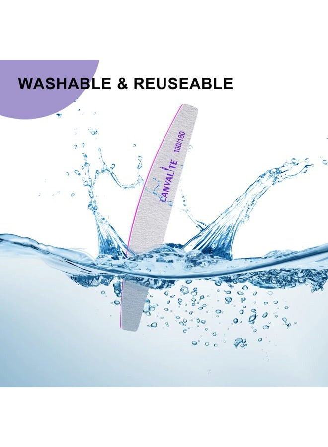 Canvalite Canvalite 10 PCS Nail File Professional Nail Files Reusable Double Sided Emery Board(100/180 Grit) Nail Styling Tools for Home and Salon Use Christmas Gifts for Women - Image 5
