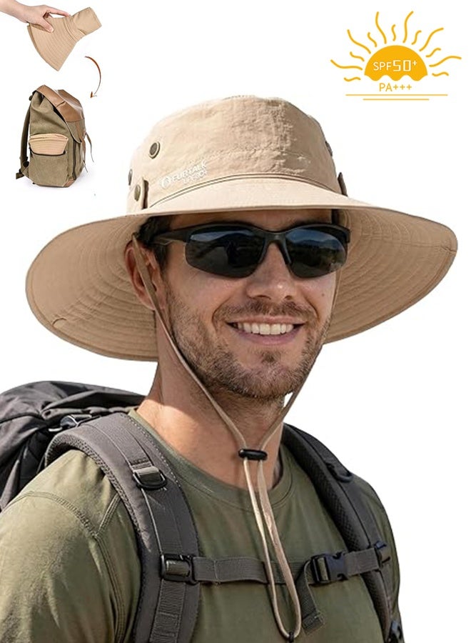 Polish'D Sun Hats for Men Fishing Hat UPF 80+ Foldable Wide Brim Outdoor Hiking Beach Summer Hats - Image 1