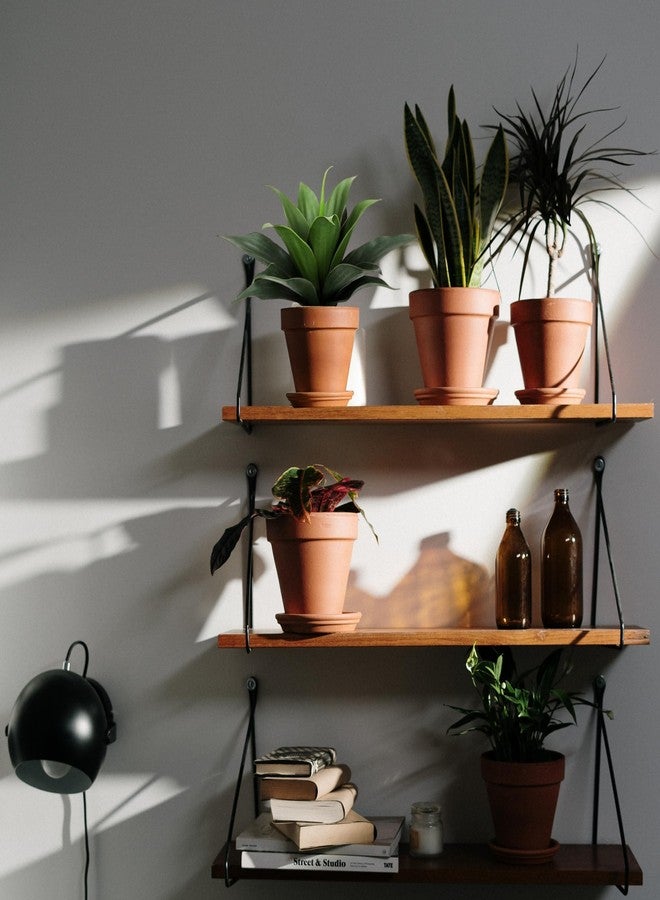 JUSTOYOU 14" Large Artificial Succulent Faux Agave Plant in Pot, Fake Potted Desk Plant Realistic Greenery Artificial Plants for Indoor Office Home Decor Bathroom Kitchen Shelf (Dark Green) - Image 4