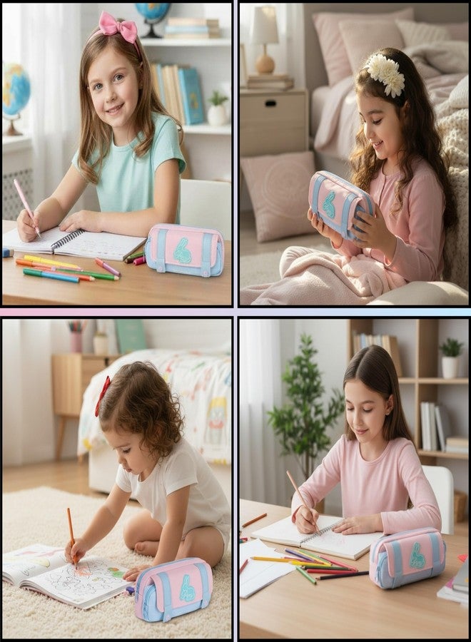 Hexwell Pencil Cases Large Capacity Pencil Bag Pouch Holder Box for Girls Kids Office Students Organizer School Stationery Supplies (Pink) - Image 5