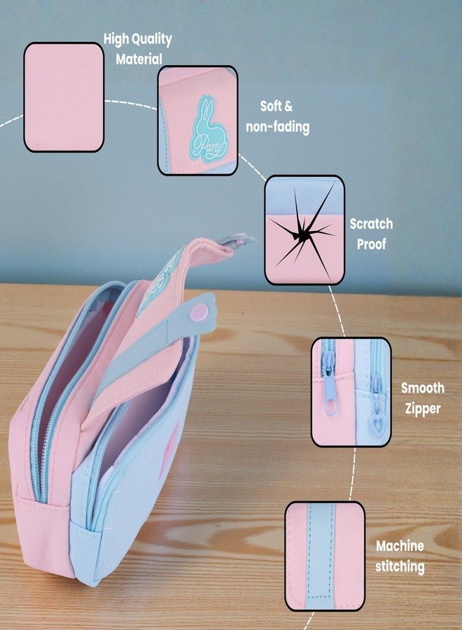 Hexwell Pencil Cases Large Capacity Pencil Bag Pouch Holder Box for Girls Kids Office Students Organizer School Stationery Supplies (Pink) - Image 3