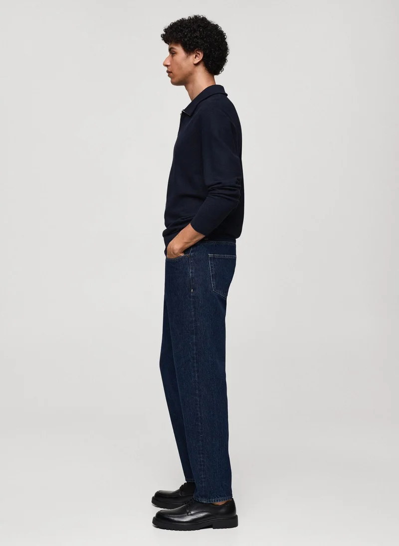 مانجو مان Tenp Polo Collar Half Zip Through Sweater