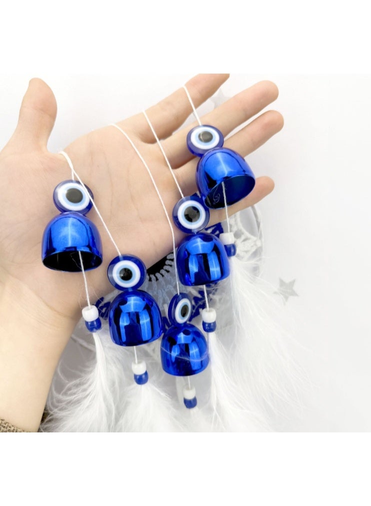 OASIS-TH Blue Evil Eye Dream Catcher Hanging Ornament Home Wind Chimes Hanging Charm Ornament Turkish Blue Eyes Amulet Wall Pendant Craft Size:15x45CM - Image 2
