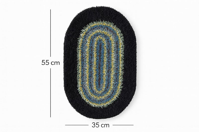 AAZEEM Oval Braided Entryway Rug, Farmhouse Kitchen and Floor Mat for Indoor/Outdoor Use, Door Mat with Anti-Slip Pads for High Traffic Areas, Rug Without | Multicolor|Pack of 3| - Image 3
