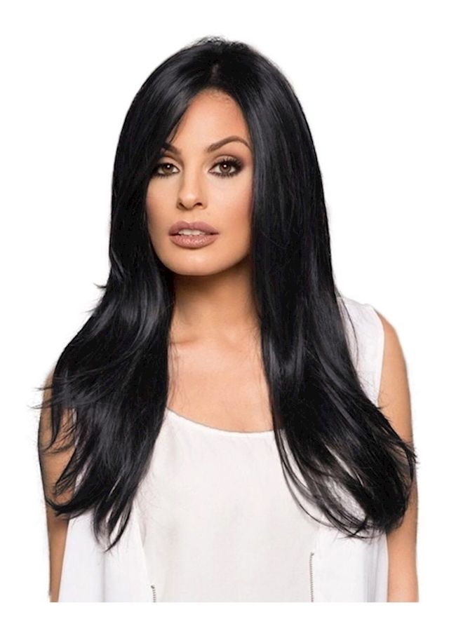 NIBEMINENT Long Straight Hair Wig Black - Image 2