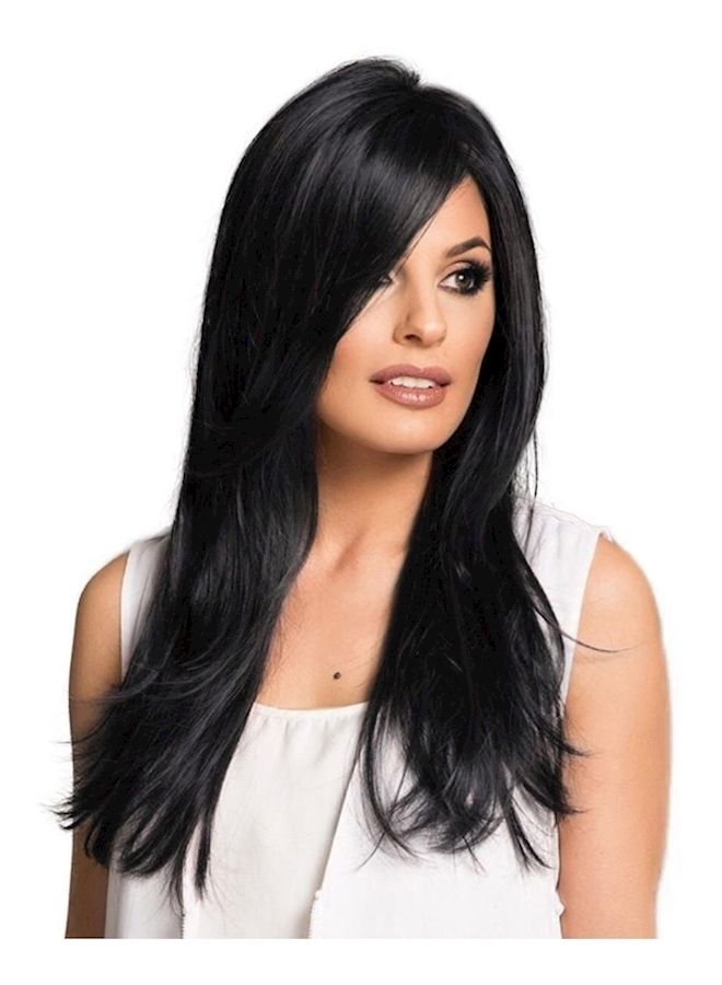 NIBEMINENT Long Straight Hair Wig Black - Image 3