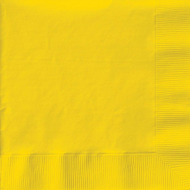 Creative Converting 50Count Touch of Color Paper Beverage Napkins School Bus Yellow 58188