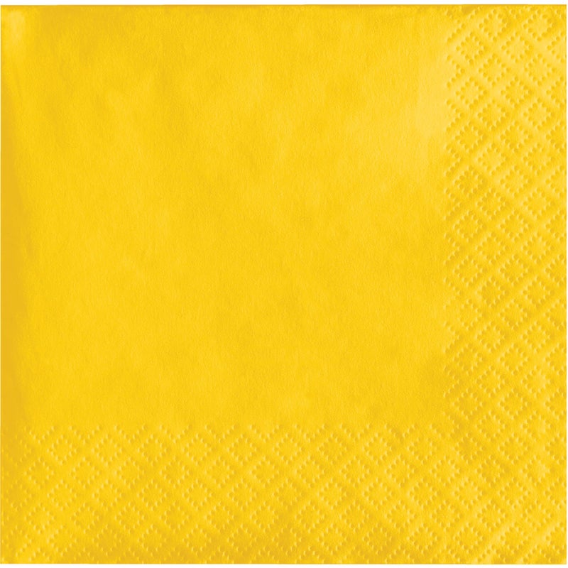 Creative Converting 50Count Touch of Color Paper Beverage Napkins School Bus Yellow 58188 - Image 2
