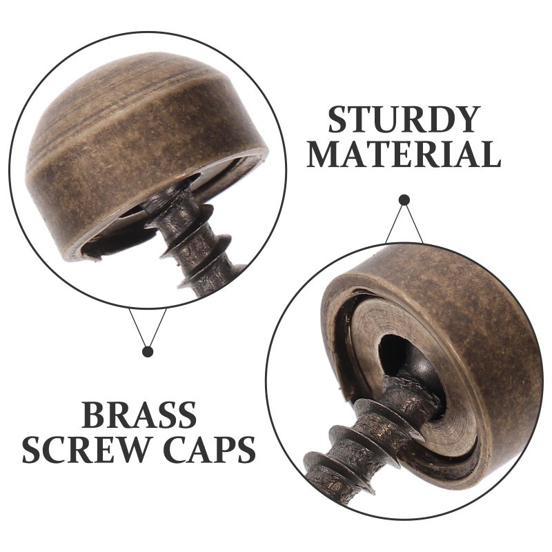 Brass Decorative Cap Nails 8pcs Self Tapping Screws 9mm Antique Copper Finish - Image 4