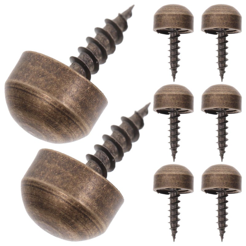 Brass Decorative Cap Nails 8pcs Self Tapping Screws 9mm Antique Copper Finish - Image 2