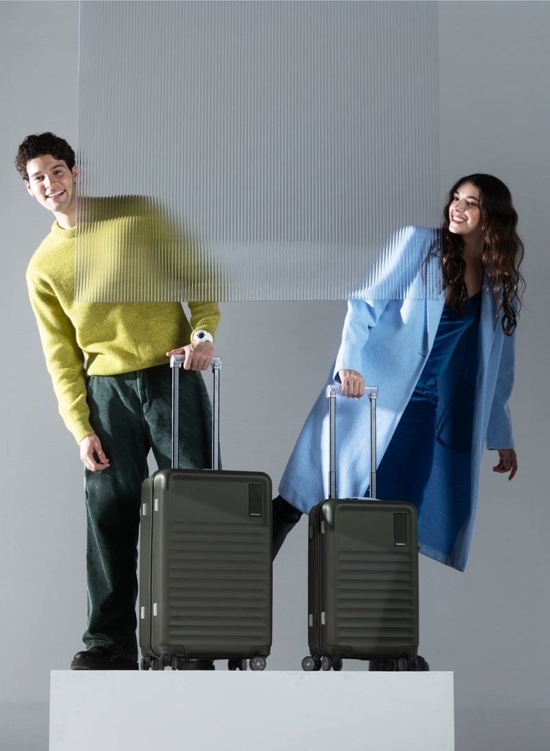 Mokobara Aisle Trunk Luggage Set of 2 | Cabin 40L + Check-in 70L | German Makrolon Hardshell | TSA Lock, YKK Zippers & Silent Ninja Wheels | Olive(Homegrown) - Image 2